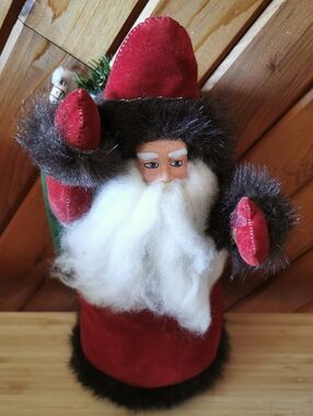 Vintage Musical Santa Handmade Style w Horse 13”